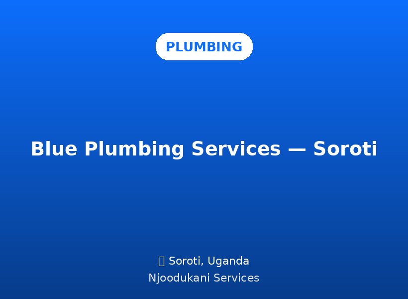 Blue Plumbing Services — Soroti