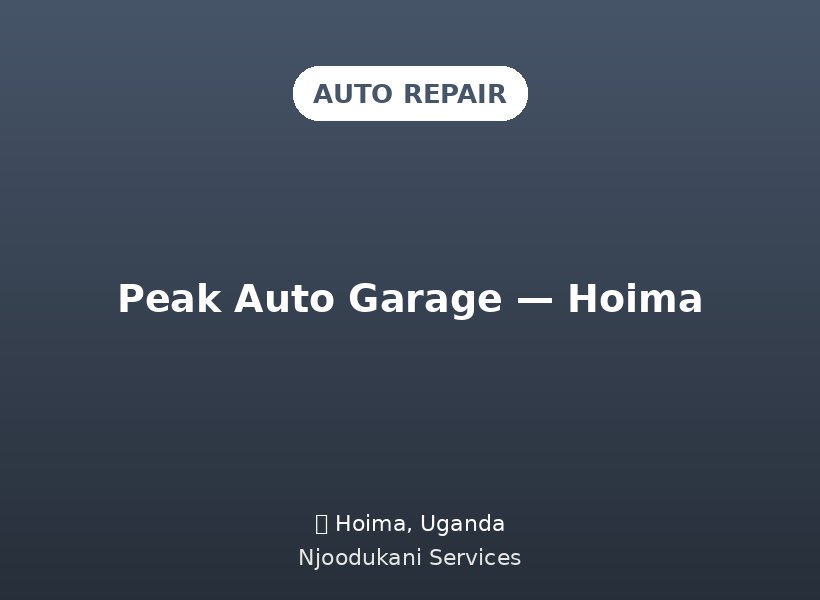 Peak Auto Garage — Hoima