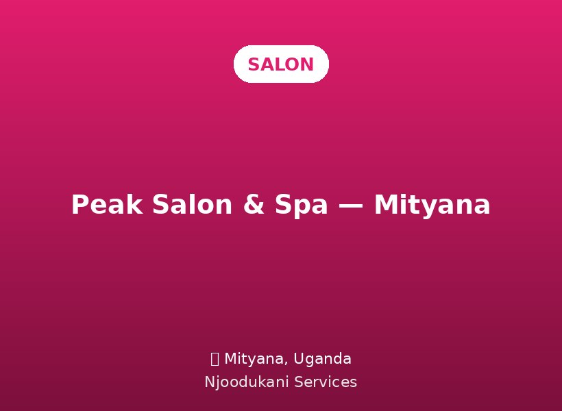Peak Salon & Spa — Mityana