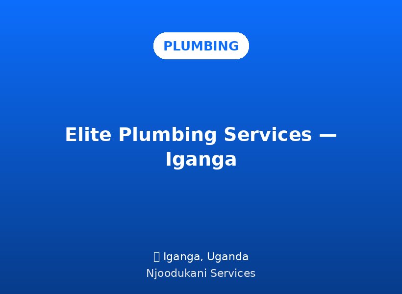 Elite Plumbing Services — Iganga