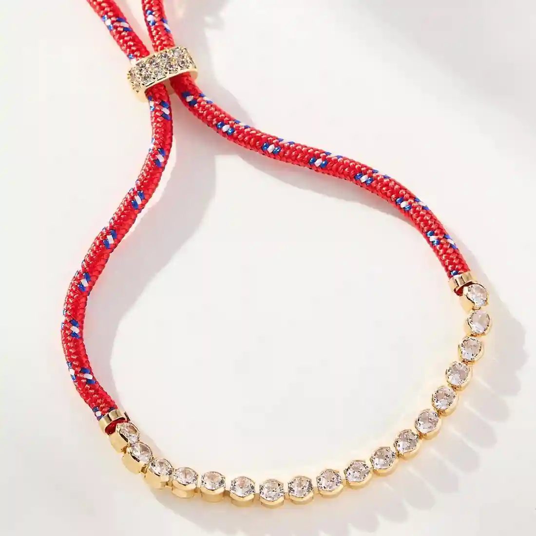 Red Cord With Blue Stripes