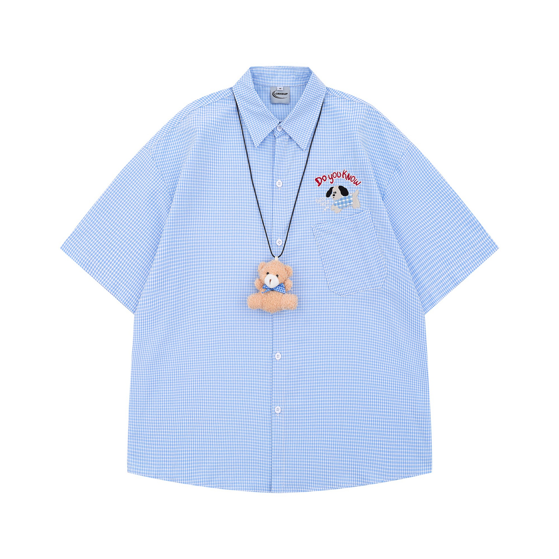 Detachable teddy bear pendant short sleeved