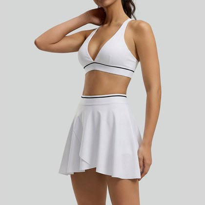 Sexy Tight-Fitting Yoga Bra Top And Skirt Set