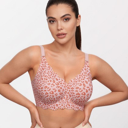 Leopard-print Bra Plus-size Womens Lingerie