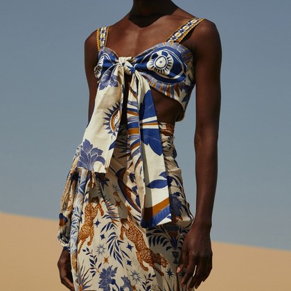 Strap-style Ethnic-print Two-piece Swimsuit