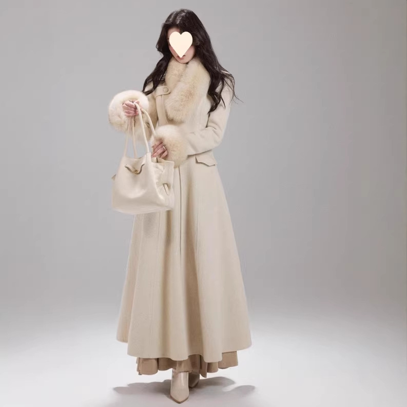 Cinched-waist Double-faced Wool Coat For A Princess