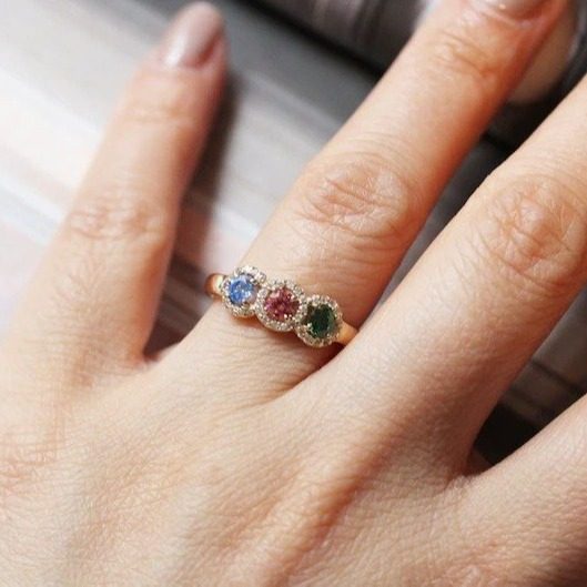 Sterling Silver Colorful Crystals Ring Female Rainbow Color Zircon Ring