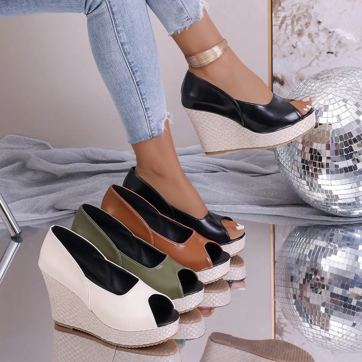 Platform High-heeled Peep-toe Sandals
