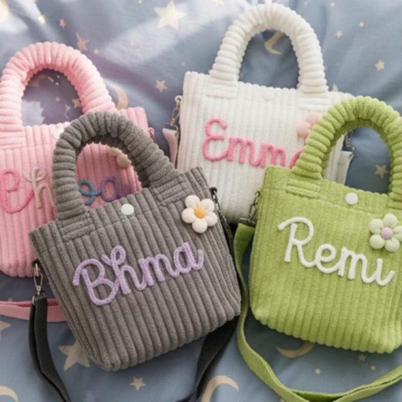 Personalized Hand-embroidered Name Cross-body Bag