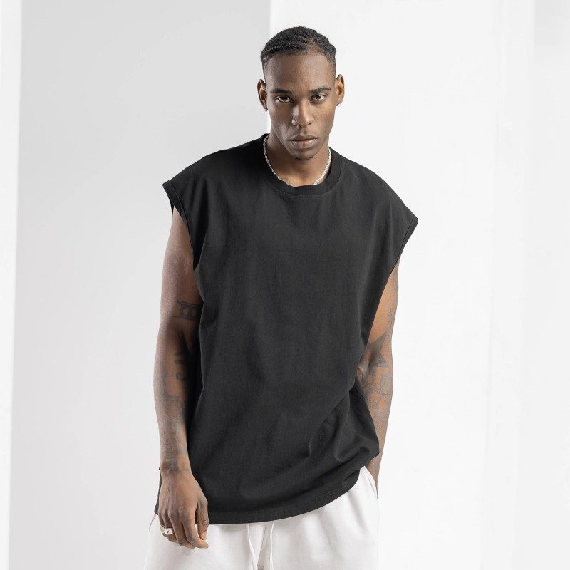 Solid-color Cotton Heavyweight Undershirt For Men Summer Season