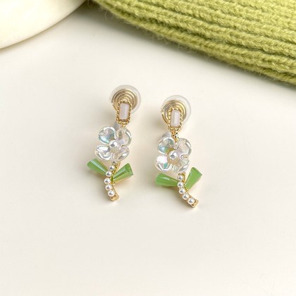 Sweet Floral Coil Ear Clips For Women Forest Style No Piercing Earrings Elegant  Jewelry