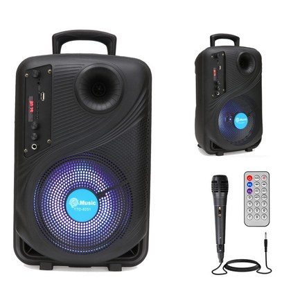 8 In Portable Bluetooth Speaker With Mic Subwoofer Heavy Bass Sound System Party