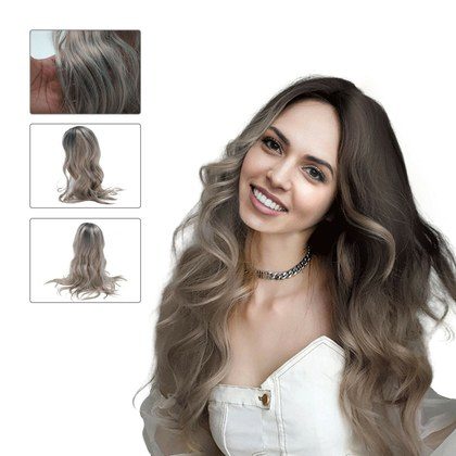 The New  Brown Gold Blonde Long Wavy Wig Synthetic Curly Hair Cosplay Fashion