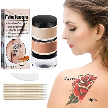 Tattoo Cover Up Makeup Waterproof, Professional Tattoo Concealer Use On Body, For Legs, Dark Spots, Scars, Vitiligo
