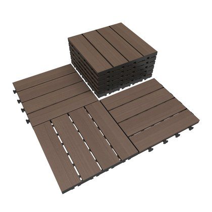 44 Pcs Interlocking Deck Tiles, 12   X 12   HDPE Outdoor Flooring, Patio Flooring Outdoor Waterproof, Deck Tiles Outdoor Waterproof For Deck Garden …