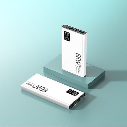 PD66W Fast Charge 30000mAh Power Bank LED Display Outdoor Charger White