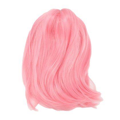 Short Pink Bob Wig Headgear Fluffy Short Straight Bob Wig With Bangs For Students