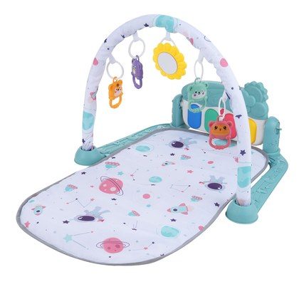 Baby Play Mat With Piano Keyboard &amp; Deatchable Hanging Toys, Kick And Play Musical Activity Gym, Tummy Time Crawling Mat For Infants 0-12 Months…