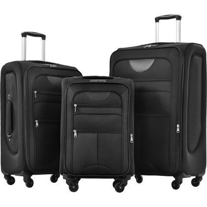 Softside Luggage Expandable 3 Piece Set Suitcase Upright Spinner Softshell Lightweight Luggage Travel Set-22 26 30 Inches