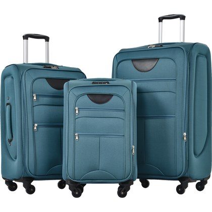 Softside Luggage Expandable 3 Piece Set Suitcase Upright Spinner Softshell Lightweight Luggage Travel Set-22 26 30 Inches