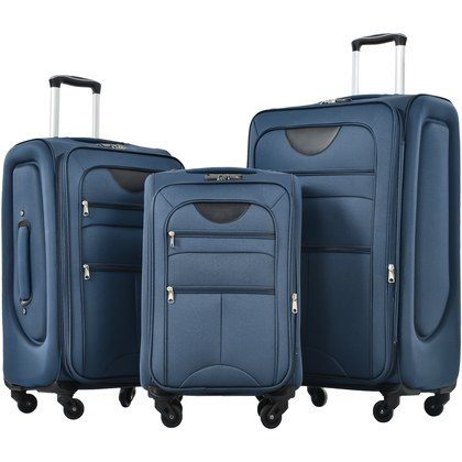 Softside Luggage Expandable 3 Piece Set Suitcase Upright Spinner Softshell Lightweight Luggage Travel Set-22 26 30 Inches