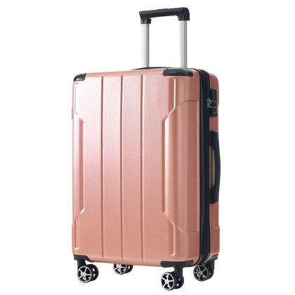 Hardshell Luggage, Lightweight Durable ABS Suitcases With Double Wheels, Expandable 28-inch Checked Travel Luggage Rose