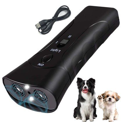 Trainer Ultrasonic For Dogs, Anti Barking Device, Portable Ultrasonic Dog Barking, Anti Barking Dog Training Device With Flashlight With LED Light, …