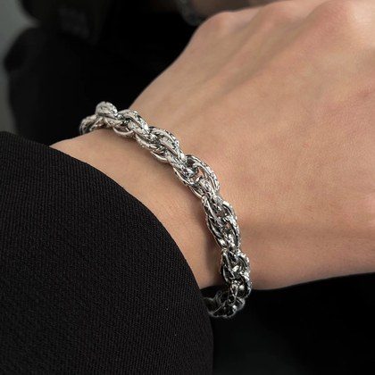 New Arrival European American Braided Twist Titanium Steel Bracelet For Men, Ins Popular Brand Premium Texture Hip Hop Niche Design Couple Matching …
