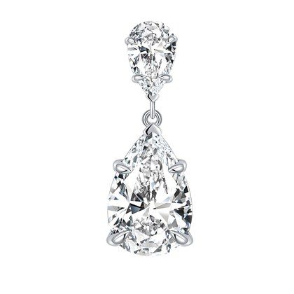 S925 Sterling Silver Pear Cut Moissanite Dangle Earrings  7x11mm Teardrop Double Stone Drop Earrings With GRA Platinum Plated Jewelry Gift Box Set