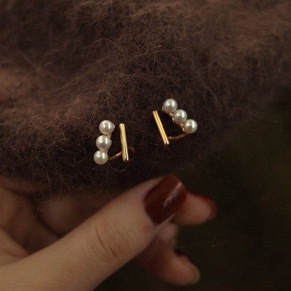 Popular Ins Style Mini Heart Gold Plated Studs Chic Niche Ladies Daily Earring