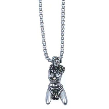 Men BDSM-inspired Kinky Pendant Necklace, Copper With Silver Plating, Gothic  Jewelry, Statement Fashion Accessory