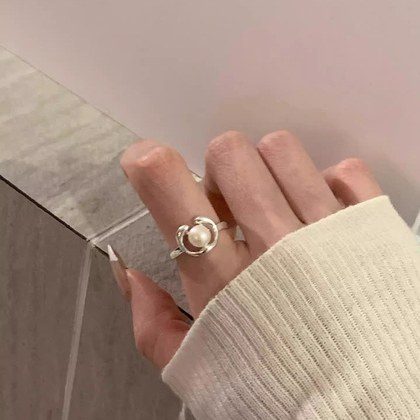 Ins Hot Niche Vintage S925 Silver Ring Adjustable Open Plain Index Ring