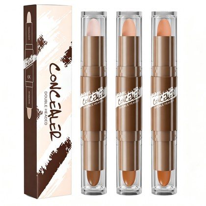 3PCS Dual-Ended Contour Stick, 2-in-1 Highlighter & Bronzer Stick, Waterproof Long-Lasting Contour And Highlight Makeup Pen