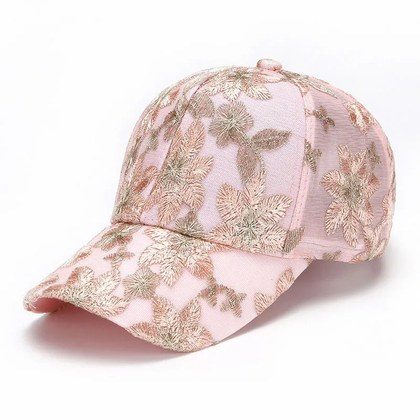 Women's Breathable Net-silk Embroidered Floral Fashion Retro-style Baseball Cap, Suitable For Spring And Summer Outdoor Sun Protection, Daily Commut…