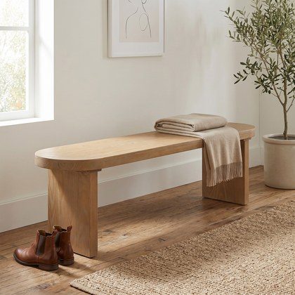 Indoor Pine Dining Bench, 62.9  L Solid Wood Seating, 350lbs Weight Capacity, Fits 3 People For Kitchen, Dining Room & Living Space
