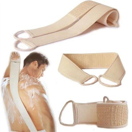 Loofah Bath Scrubber Long Back Scrubbing Strip With Double Sided Exfoliating Texture