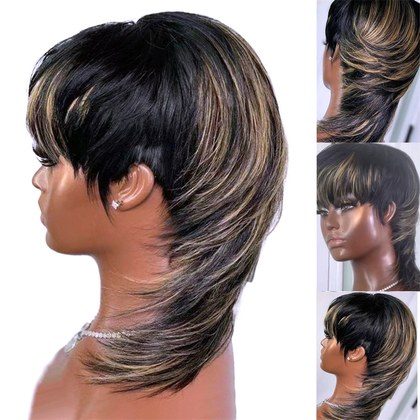 Dovetail Wolf Tail Human Hair Wig