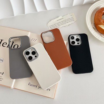 New Arrival Phone Case Best-selling Plain Leather Case In Solid Color