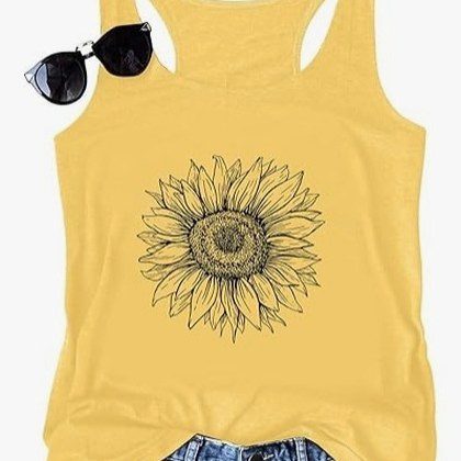 3D-printed Sleeveless European-size Trendy Fashion T-shirt Womens Tank Top