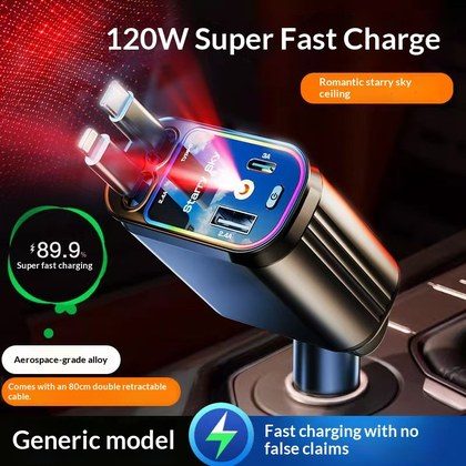 Car Charger With A Starry Ceiling Design For Vehicles
