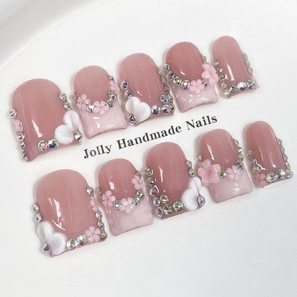 Womens Short Purely Handmade Wearable Nails