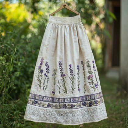 Stylish Womens Flared 3D-Printed Skirt