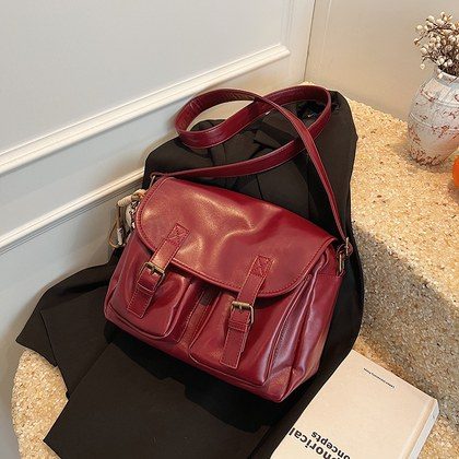 Large-capacity Minimalist Vintage PU Womens Shoulder Bag