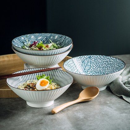 Japanese-style Household Ceramic Conical Bowl