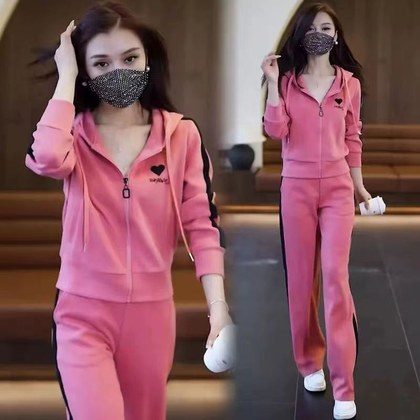Spring New Plus-Size Casual Cardigan Sweatsuit Set Womens Hoodie And Wide-Leg Pants Two-Piece Set
