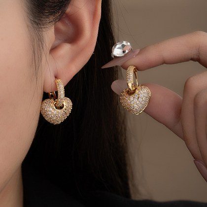 Womens Elegant Zircon Earrings Subtly Luxurious