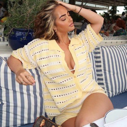 Solid-color Sexy Knit Top And Shorts Set For Women