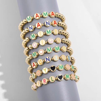 Simple Round Bracelet With Letter Charm