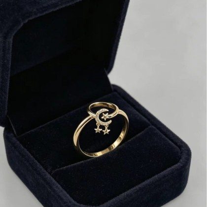 Affordable Luxury Star And Moon Open Ring For Women