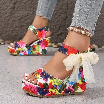 Summer New Fish-mouth Lace-up High-heeled Womens Sandals